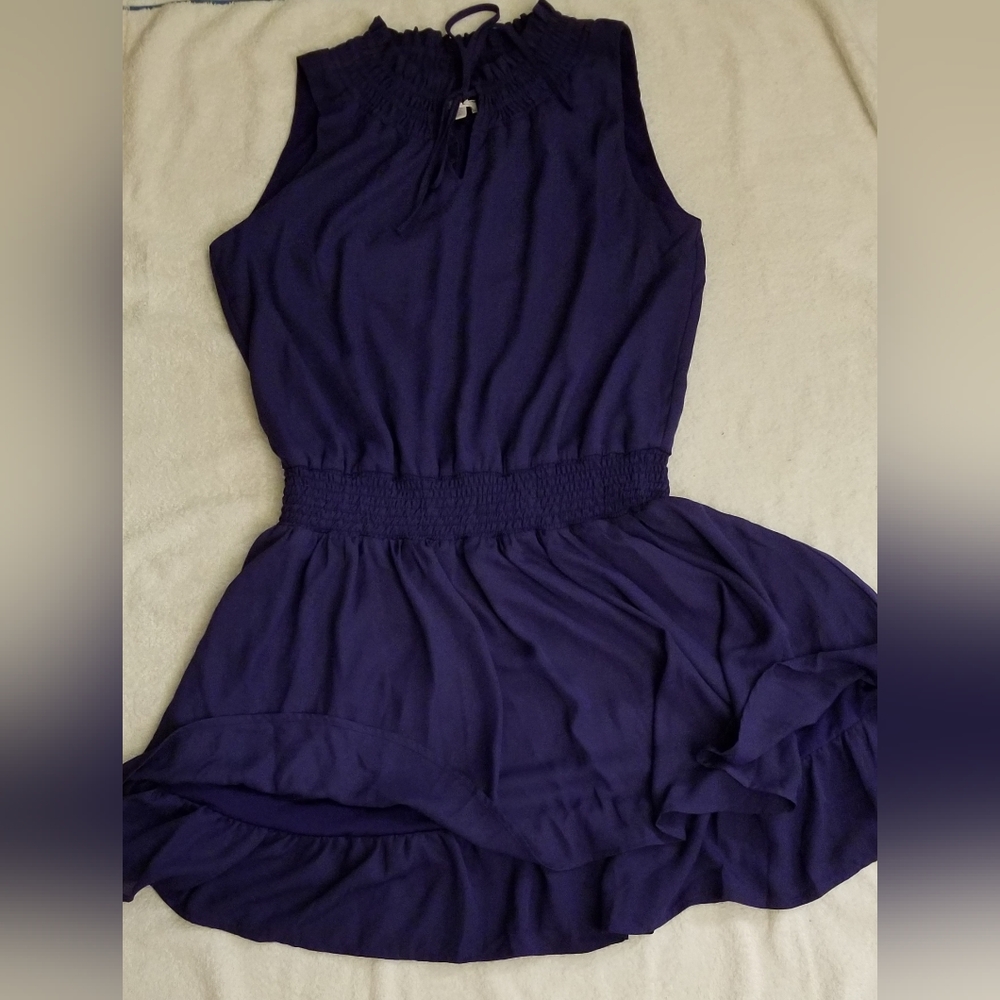 NWOT TCEC Smocked Layer Hem Purple Dress